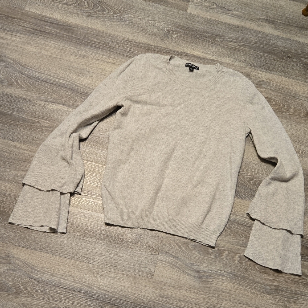 J Crew Rumba Cuff Gray Sweater Sz Medium